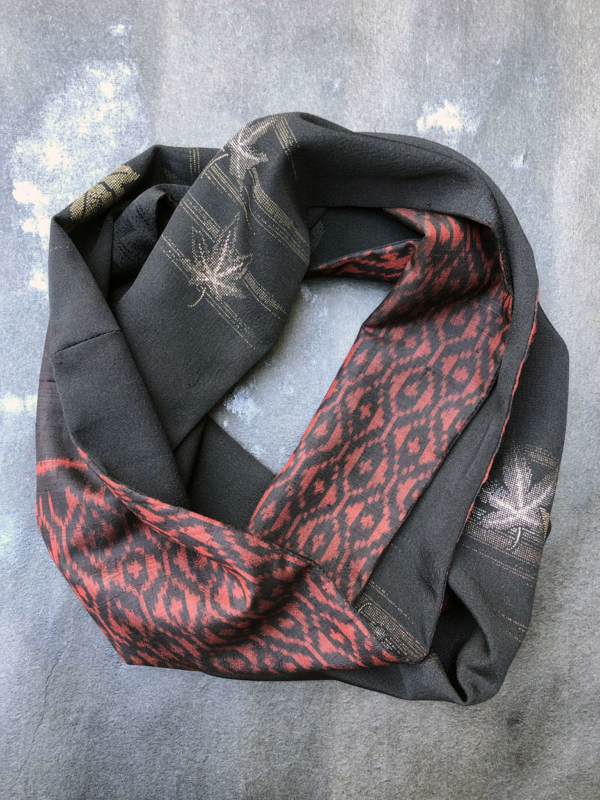 echarpe-soie-kimono-feuilles-erable-accessoire-mode-foulard-couture-collection-hiver-valerie-hangel
